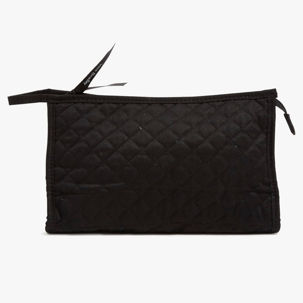 Vera Bradley Women's Cotton Trapeze Cosmetic Makeup Organizer Bag, True Black